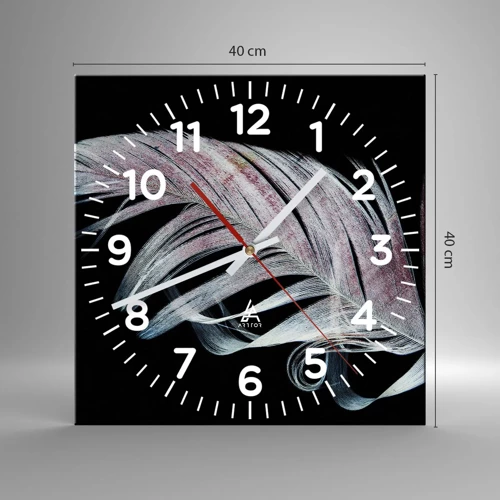 Wall clock - Clock on glass - Think about Touch - 40x40 cm