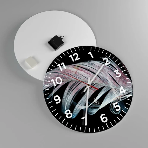 Wall clock - Clock on glass - Think about Touch - 40x40 cm