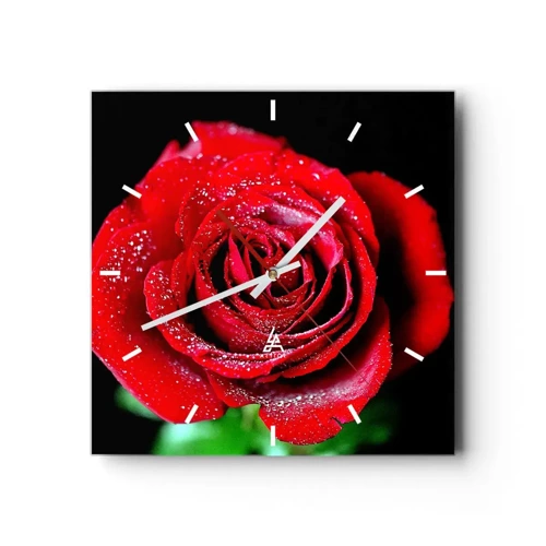 Wall clock - Clock on glass - This Is Love - 30x30 cm