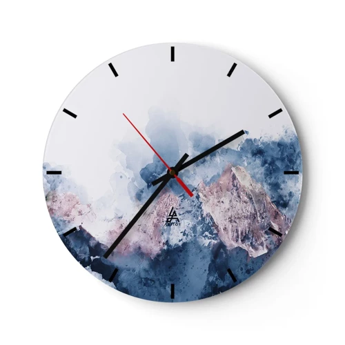 Wall clock - Clock on glass - Those Summits! - 30x30 cm