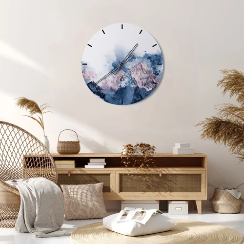 Wall clock - Clock on glass - Those Summits! - 30x30 cm