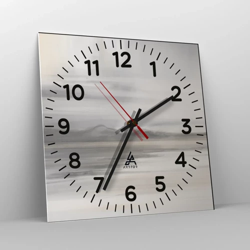 Wall clock - Clock on glass - Thoughtful Distance - 30x30 cm