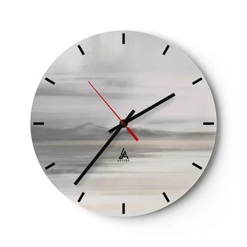 Wall clock - Clock on glass - Thoughtful Distance - 40x40 cm