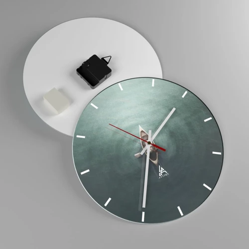 Wall clock - Clock on glass - Through Moon Lake - 30x30 cm