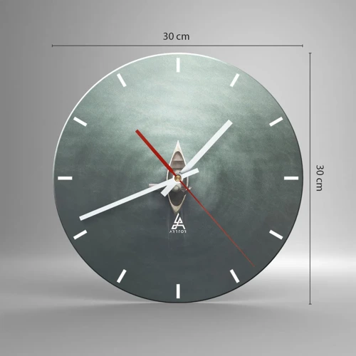 Wall clock - Clock on glass - Through Moon Lake - 30x30 cm