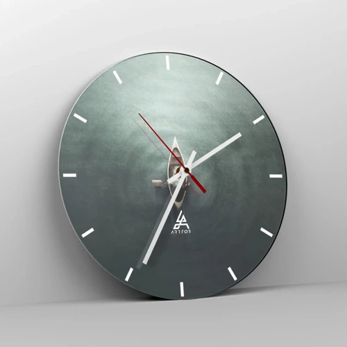 Wall clock - Clock on glass - Through Moon Lake - 30x30 cm