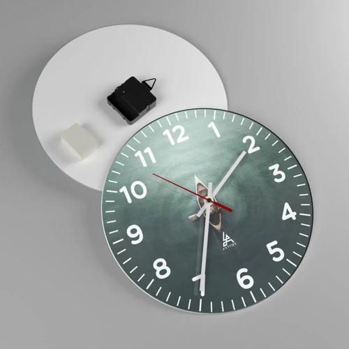 Wall clock - Clock on glass - Through Moon Lake - 30x30 cm