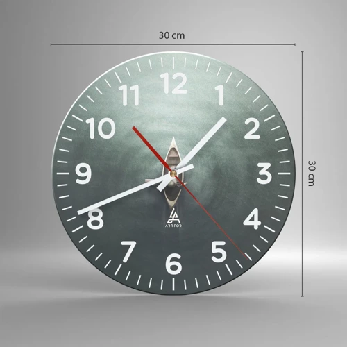 Wall clock - Clock on glass - Through Moon Lake - 30x30 cm