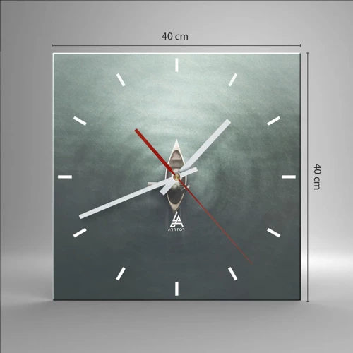 Wall clock - Clock on glass - Through Moon Lake - 40x40 cm