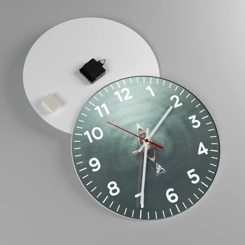 Wall clock - Clock on glass - Through Moon Lake - 40x40 cm