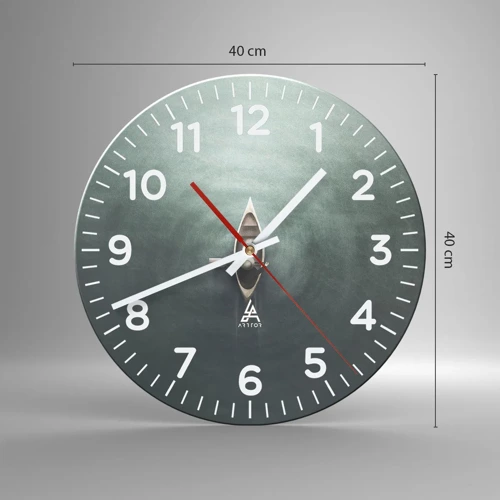 Wall clock - Clock on glass - Through Moon Lake - 40x40 cm