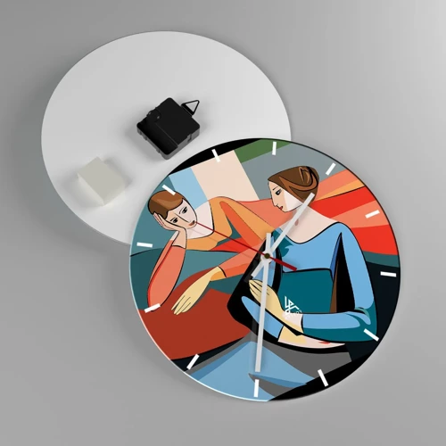 Wall clock - Clock on glass - Time for Confession - 30x30 cm