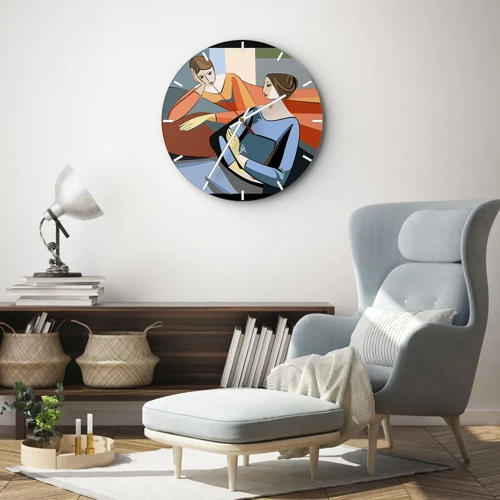 Wall clock - Clock on glass - Time for Confession - 40x40 cm