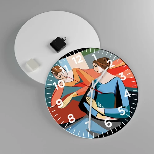 Wall clock - Clock on glass - Time for Confession - 40x40 cm
