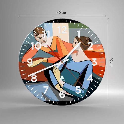 Wall clock - Clock on glass - Time for Confession - 40x40 cm