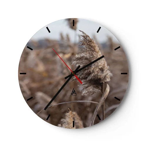 Wall clock - Clock on glass - Time to Fly with the Wind - 30x30 cm