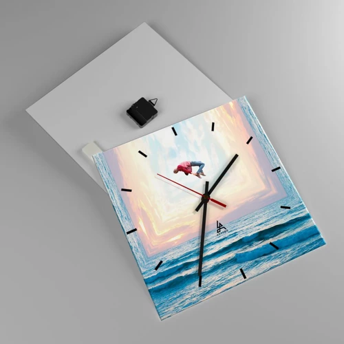 Wall clock - Clock on glass - To Another Dimension - 40x40 cm