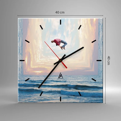 Wall clock - Clock on glass - To Another Dimension - 40x40 cm