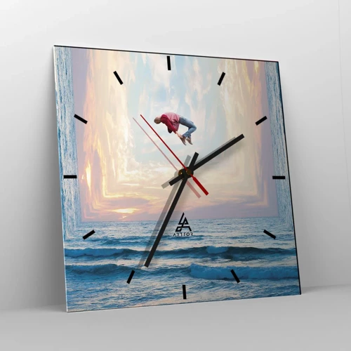 Wall clock - Clock on glass - To Another Dimension - 40x40 cm