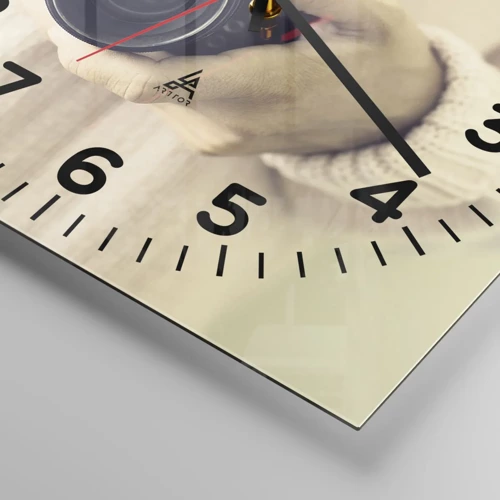 Wall clock - Clock on glass - To Know More… - 30x30 cm