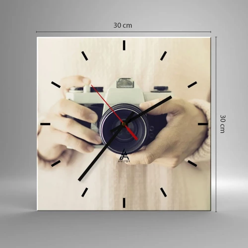 Wall clock - Clock on glass - To Know More… - 30x30 cm