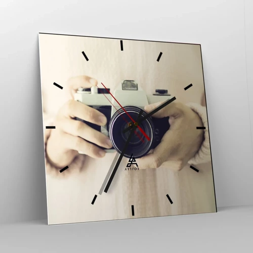 Wall clock - Clock on glass - To Know More… - 30x30 cm