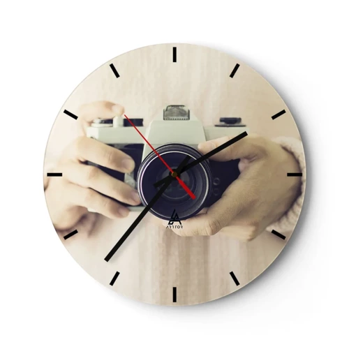 Wall clock - Clock on glass - To Know More… - 30x30 cm