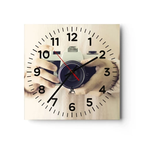 Wall clock - Clock on glass - To Know More… - 40x40 cm