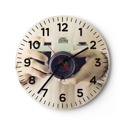 Wall clock - Clock on glass - To Know More… - 40x40 cm