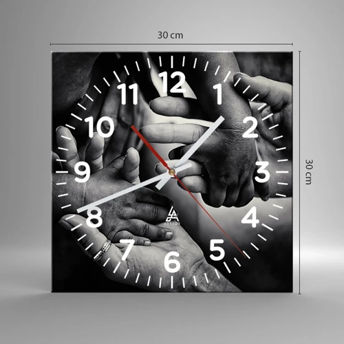 Wall clock - Clock on glass - To be a Man - 30x30 cm