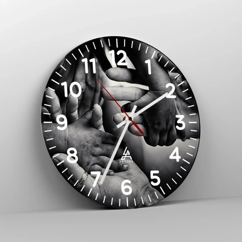 Wall clock - Clock on glass - To be a Man - 30x30 cm