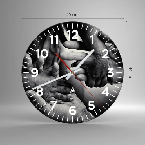 Wall clock - Clock on glass - To be a Man - 40x40 cm