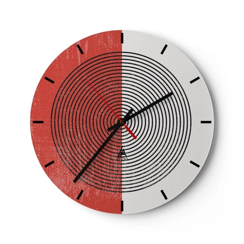 Wall clock - Clock on glass - To the Core - 30x30 cm