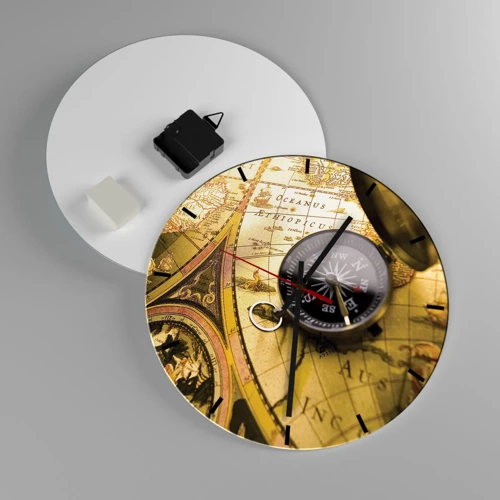 Wall clock - Clock on glass - To the End of the World? - 30x30 cm