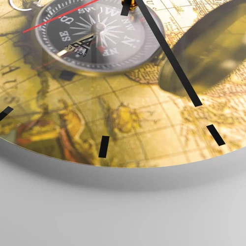 Wall clock - Clock on glass - To the End of the World? - 30x30 cm