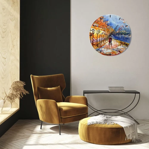 Wall clock - Clock on glass - Together to the Limit of Time  - 30x30 cm