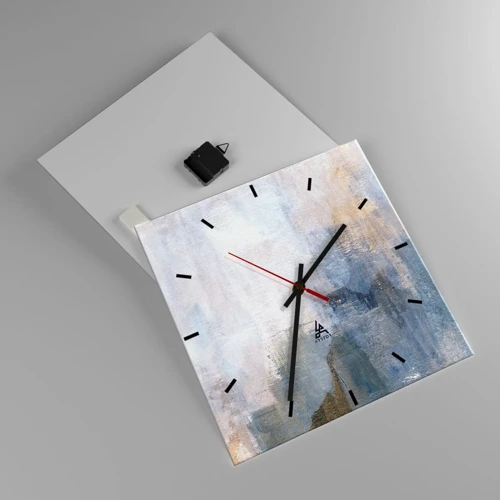 Wall clock - Clock on glass - Tones and Chords of Colours - 40x40 cm