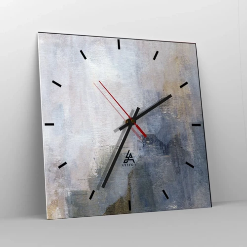 Wall clock - Clock on glass - Tones and Chords of Colours - 40x40 cm