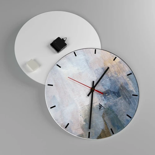 Wall clock - Clock on glass - Tones and Chords of Colours - 40x40 cm