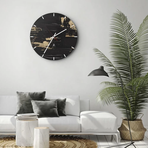 Wall clock - Clock on glass - Touch Mark - 30x30 cm