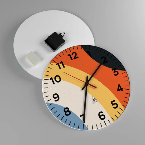 Wall clock - Clock on glass - Towards Each Other - 30x30 cm