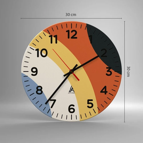 Wall clock - Clock on glass - Towards Each Other - 30x30 cm