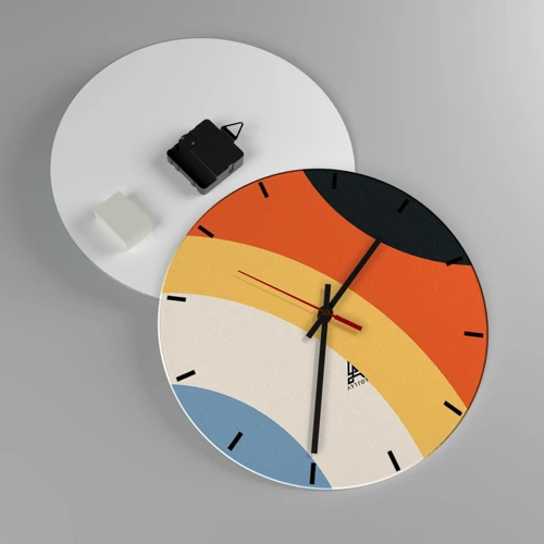 Wall clock - Clock on glass - Towards Each Other - 30x30 cm