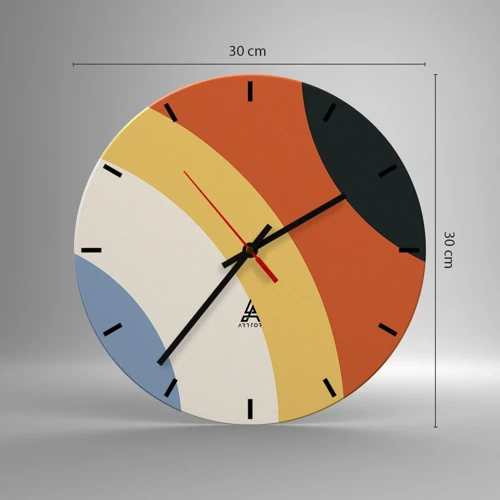 Wall clock - Clock on glass - Towards Each Other - 30x30 cm