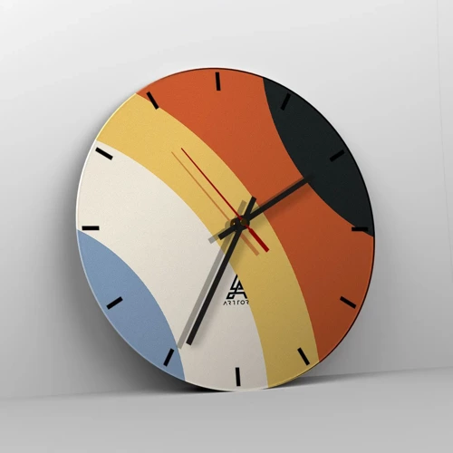 Wall clock - Clock on glass - Towards Each Other - 30x30 cm