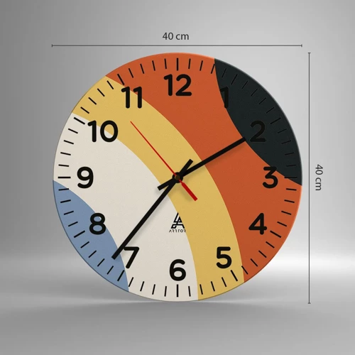 Wall clock - Clock on glass - Towards Each Other - 40x40 cm