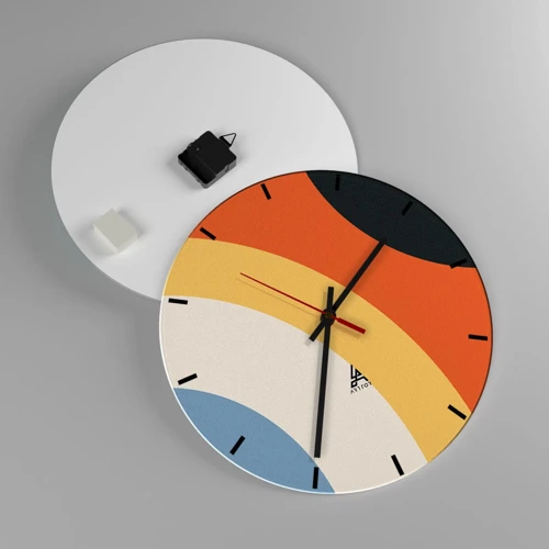 Wall clock - Clock on glass - Towards Each Other - 40x40 cm