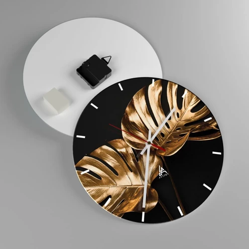 Wall clock - Clock on glass - Tresaures of Nature - 30x30 cm