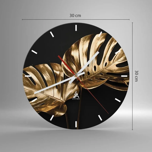 Wall clock - Clock on glass - Tresaures of Nature - 30x30 cm