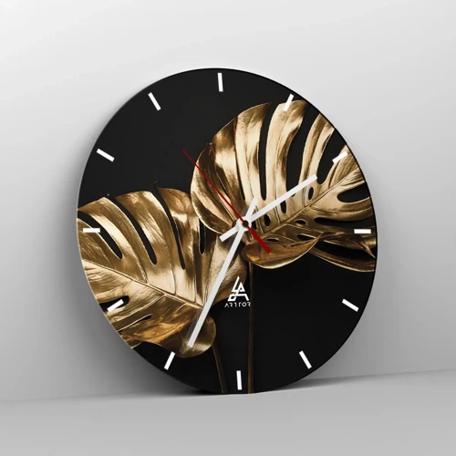 Wall clock - Clock on glass - Tresaures of Nature - 30x30 cm